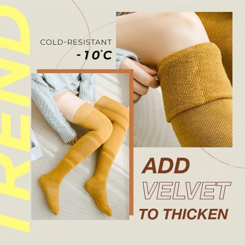 Thick thermal knee socks for women, designed for ultimate warmth and comfort.