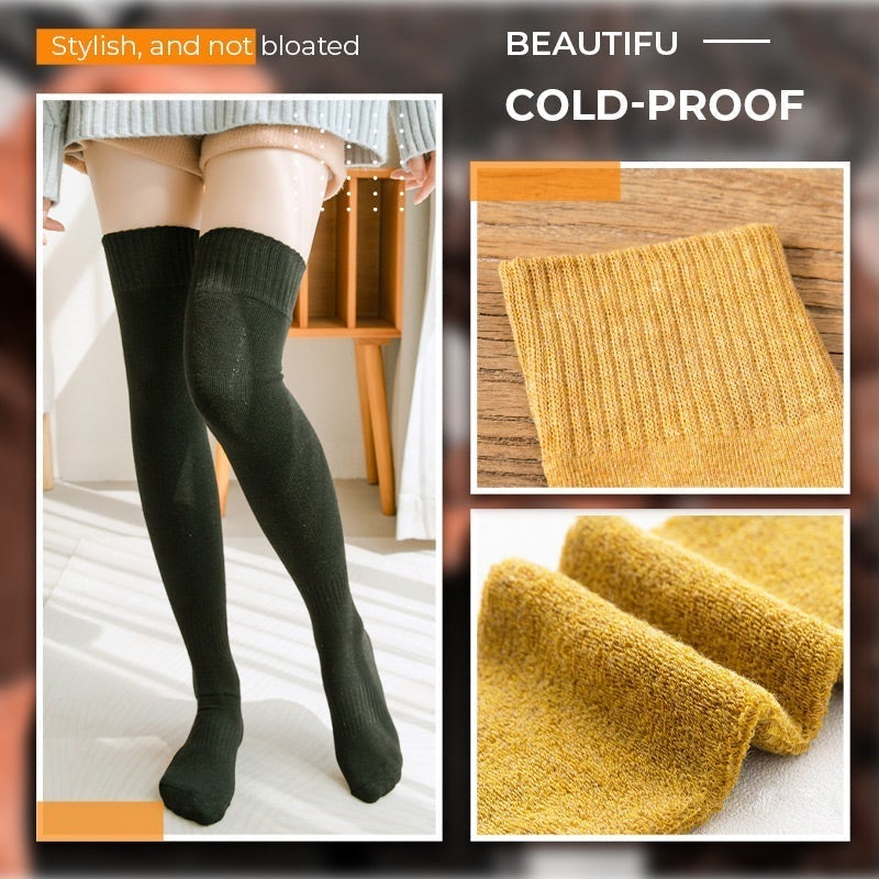 Fashionable women's plush knee socks, extra thick for warmth and coziness.