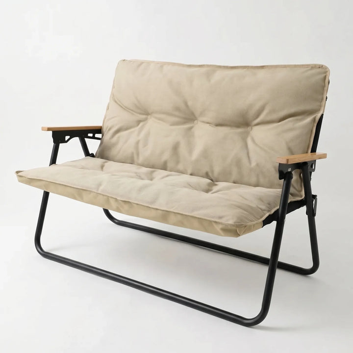 Comfortable 2-person patio sofa, a portable outdoor seating option for backyard leisure.