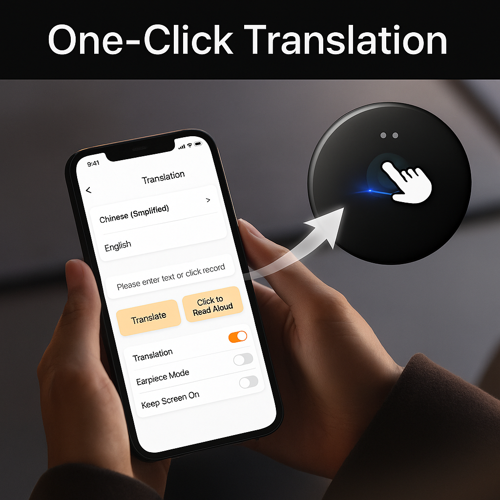 Easy-to-use portable AI translator for instant voice and text translation, bridging language barriers.