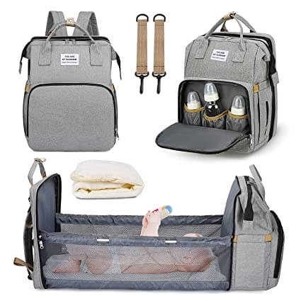 Spacious baby travel backpack with smart storage pockets, perfect for parenting gear.
