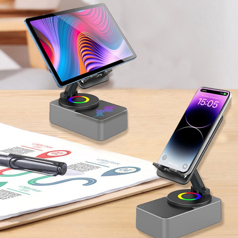 Convenient mobile holder with a robust Bluetooth speaker and large capacity power bank