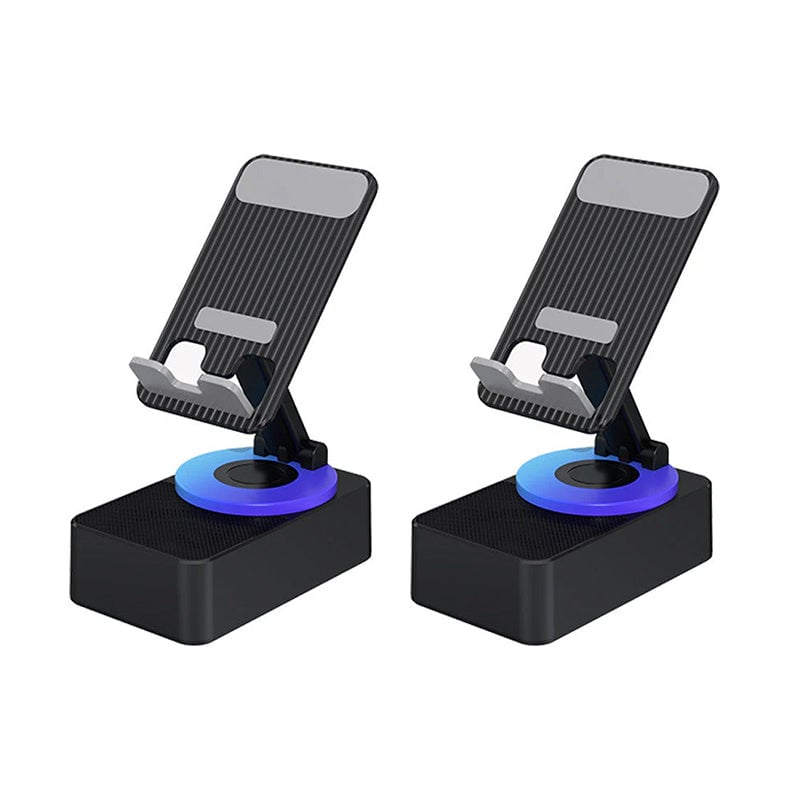 Desktop electronics: Phone stand with Bluetooth speaker for calls & music, plus power bank