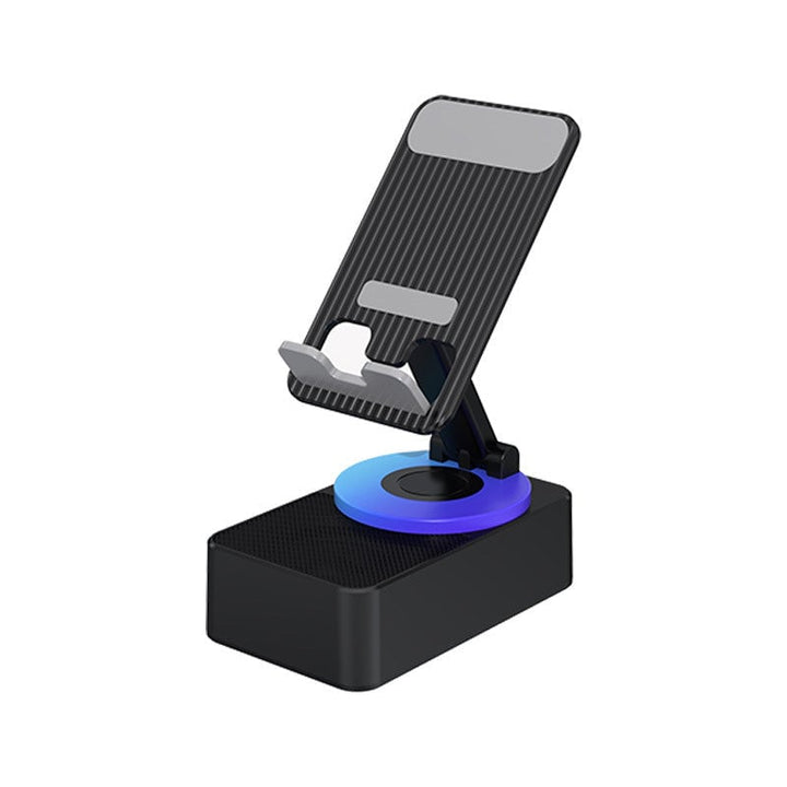 All-in-one phone stand: Bluetooth speaker for audio, power bank for charging, mobile holder