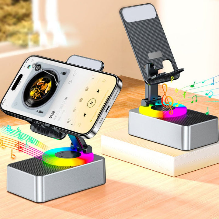 Mobile accessory: Phone stand with built-in Bluetooth speaker and power bank for everyday use