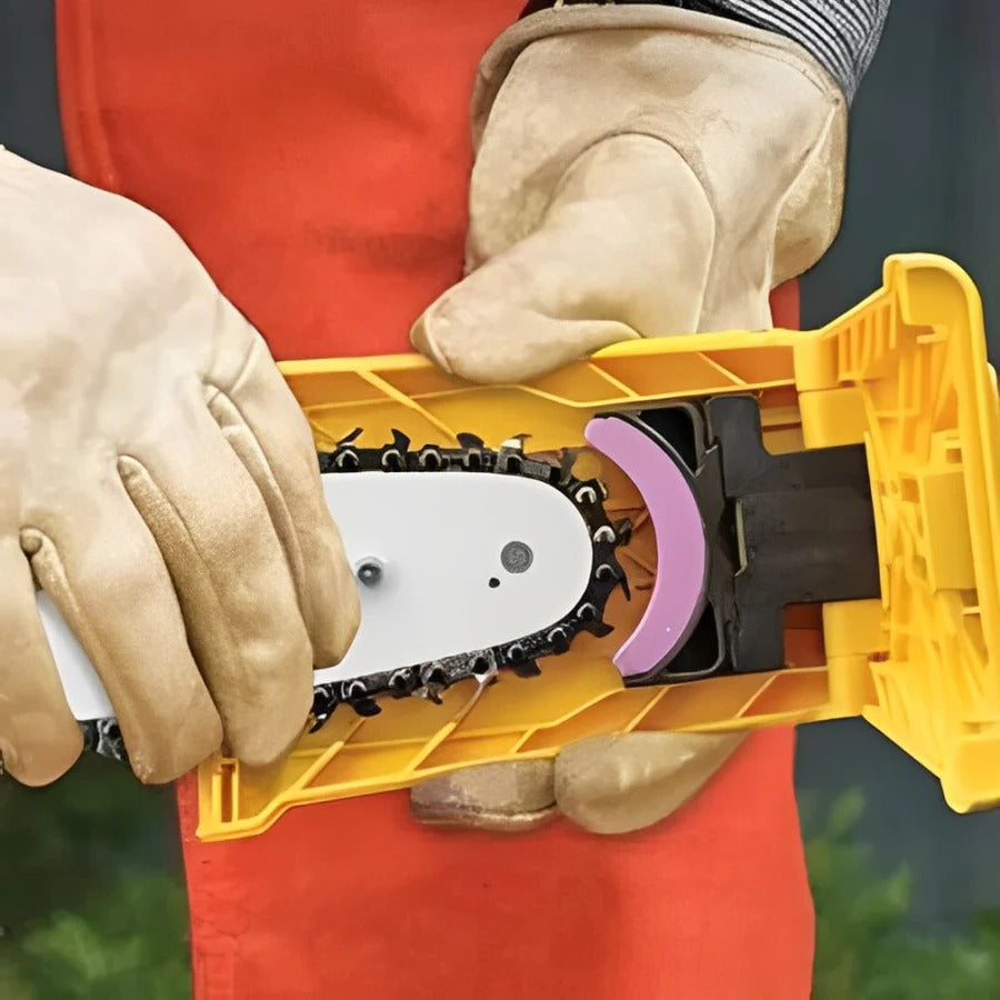 Portable chainsaw teeth sharpener tool for quick, efficient blade maintenance and improved cutting.