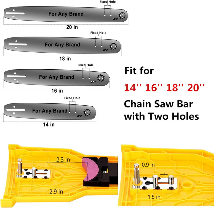 Compact portable chainsaw sharpener tool with grinding stone for precise blade and chain sharpening.