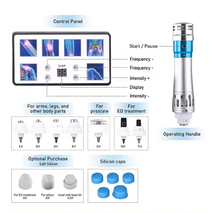 Convenient portable ED shockwave device. Easy-to-use for men's health and erectile function.