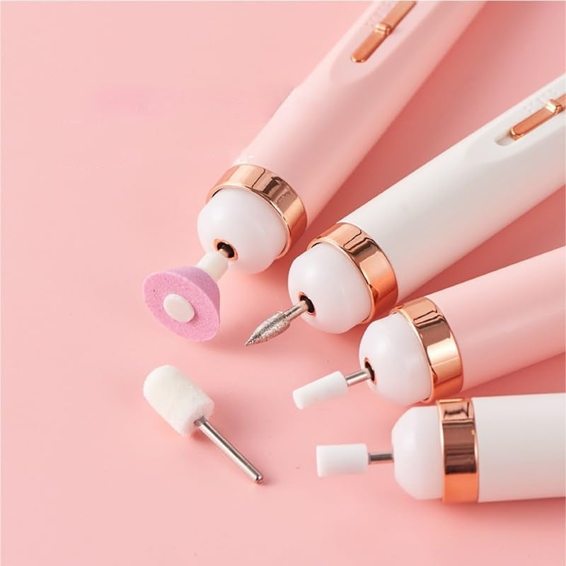 Close-up of electric nail file pen with LED light, ideal for precise nail care