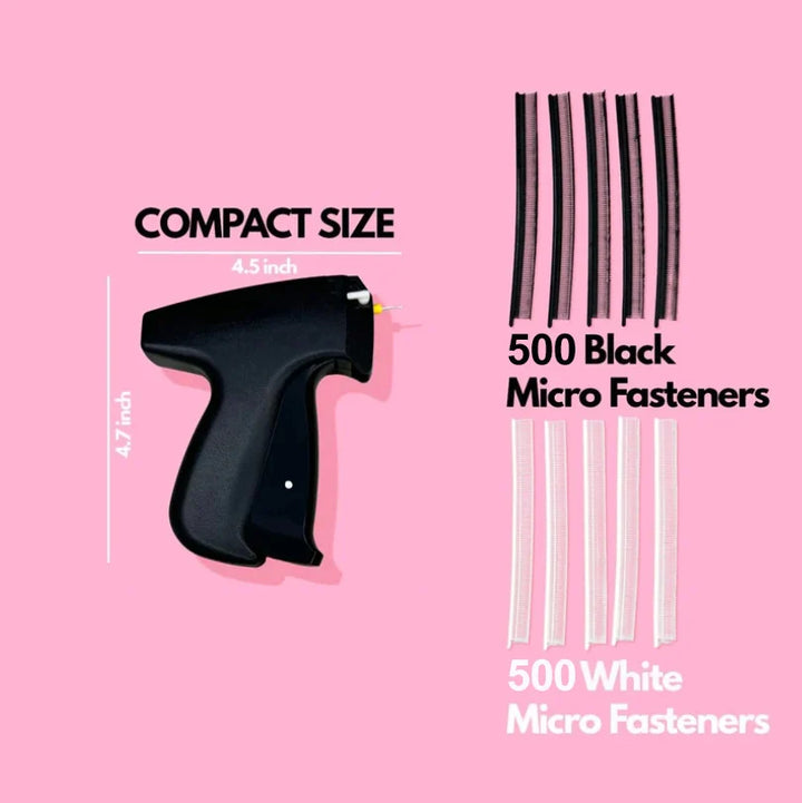 Compact garment adjustment tool with a pack of fasteners, perfect for on-the-go sewing needs