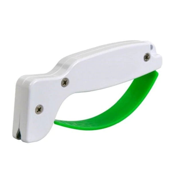 Outdoor-ready universal sharpener for knives and garden tools, easy to use and highly effective