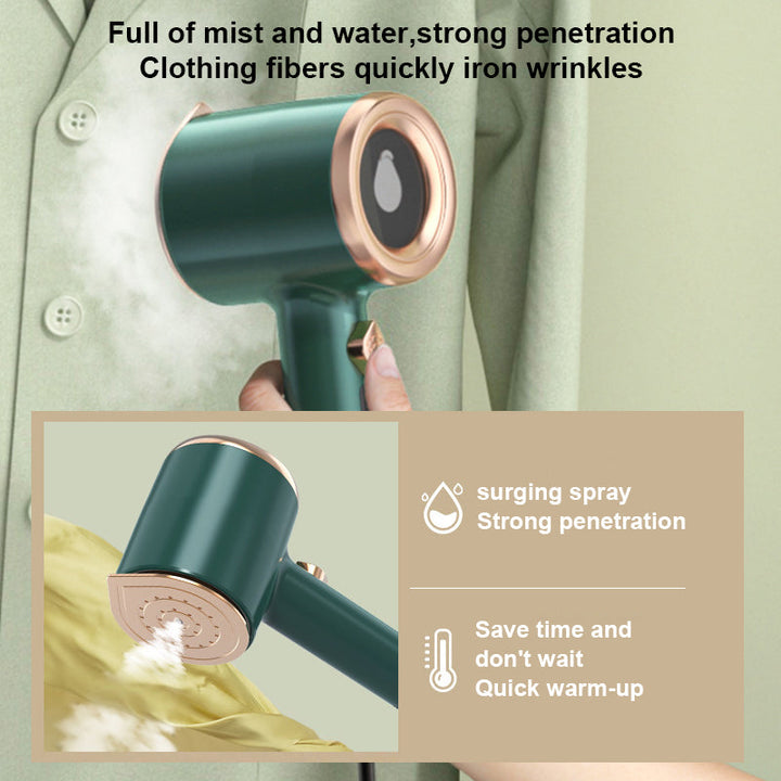 Compact travel iron and handheld steamer, perfect for on-the-go garment care and smoothing fabrics.