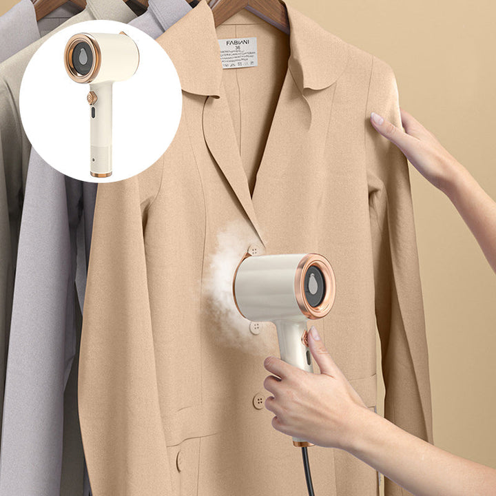 Handheld garment care tool, combining a steamer and mini iron, for all types of fabric smoothing.