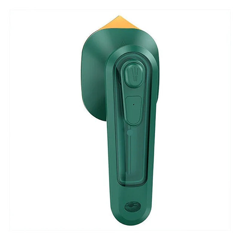 All-angle view of a mini portable steam iron, emphasizing its compact size and travel utility