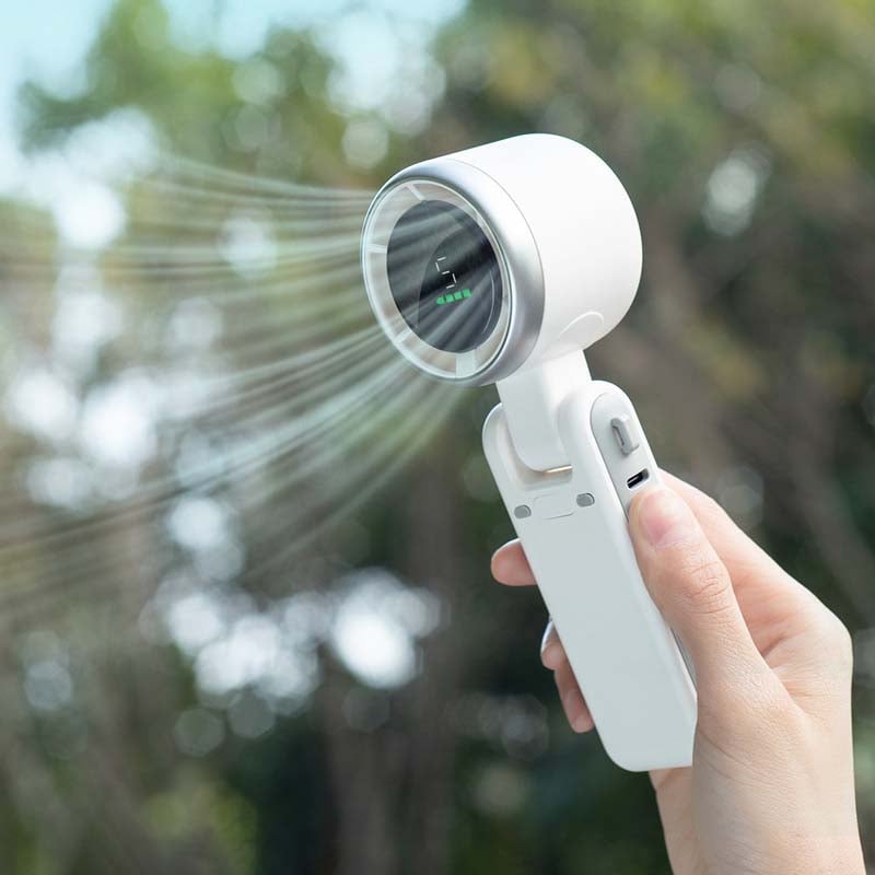 USB-rechargeable portable fan, strong turbine for quick and effective cooling