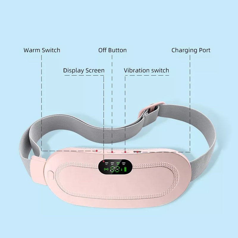 Portable menstrual relief heating pad in its packaging, emphasizing personal care and wellness