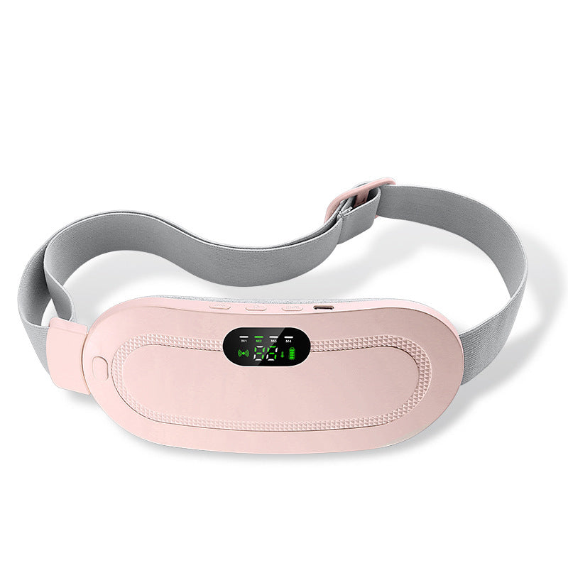 High-angle shot of the portable heating pad, showcasing its simple interface for cramp comfort