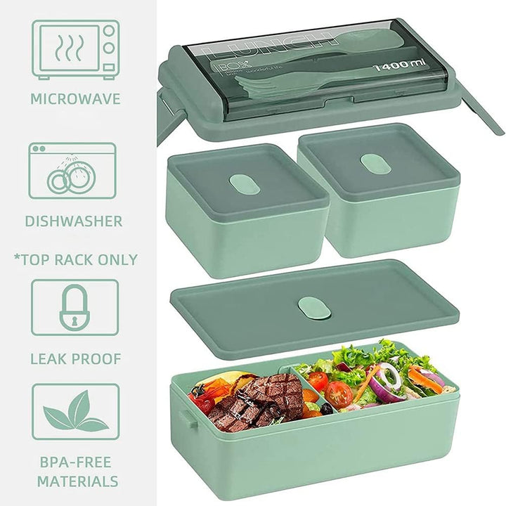 Eco-friendly multi-compartment food container, a reusable bento box for daily meals