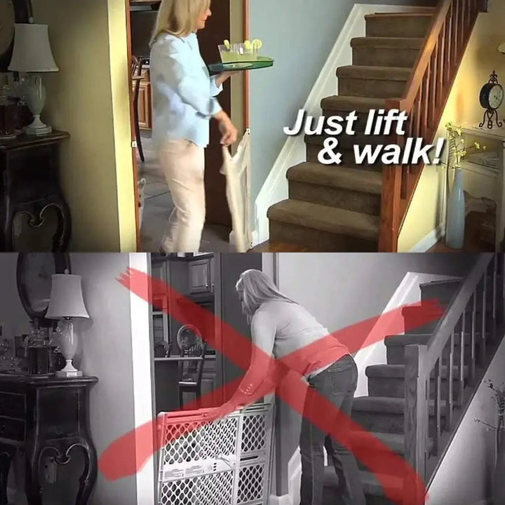 Modern flexible pet safety gate, a versatile dog & cat barrier for home, offering secure pet containment.