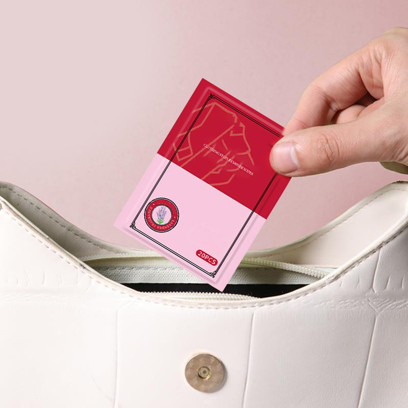 Handy wet wipes for clothing stains, essential for travel and everyday spills