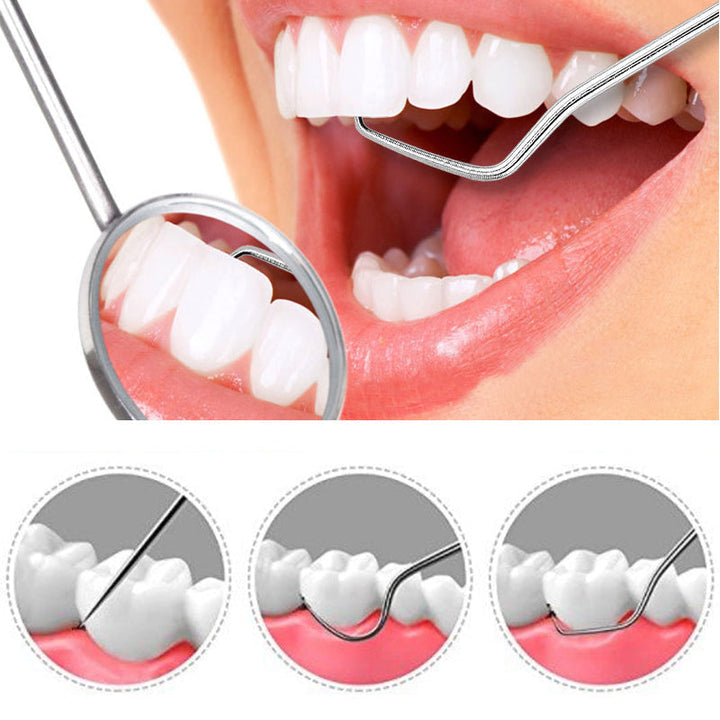 Close-up of a sleek stainless steel toothpick, showcasing its precision for oral care.