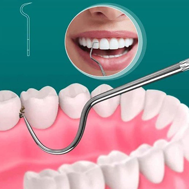 Stainless steel dental tool for thorough cleaning, a hygienic and reusable toothpick option.