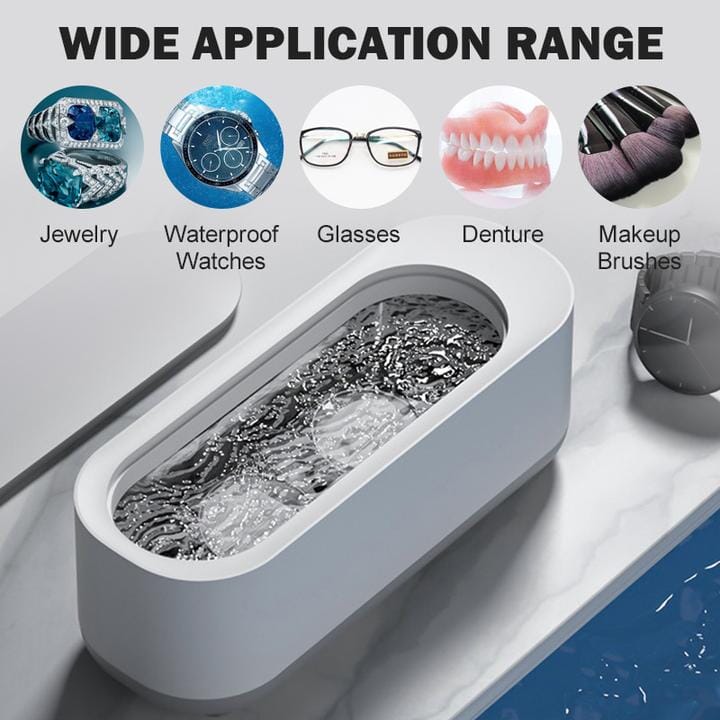 Portable ultrasonic jewelry cleaner for rings, necklaces, and earrings, deep cleaning gadget