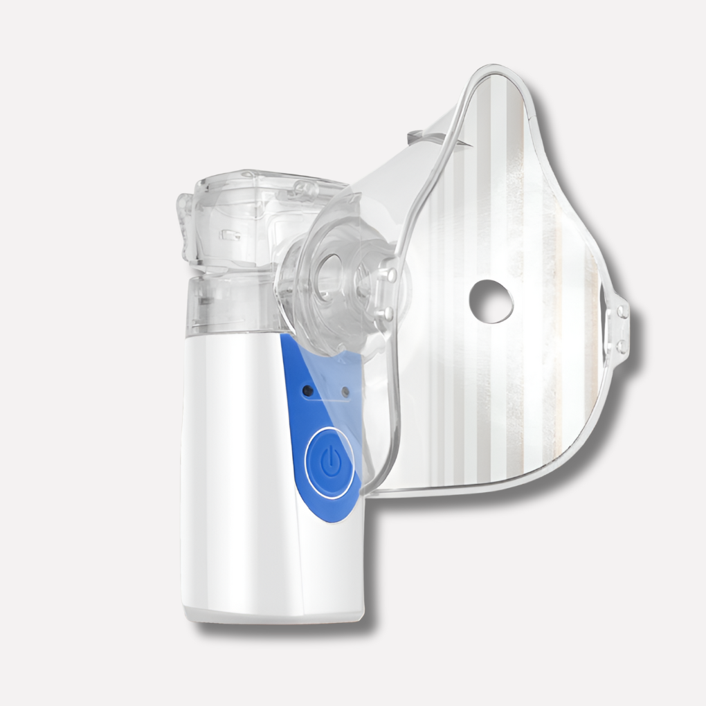 Quiet personal ultrasonic nebulizer for asthma, bronchitis, and cold relief. Portable health device for easy respiratory care.
