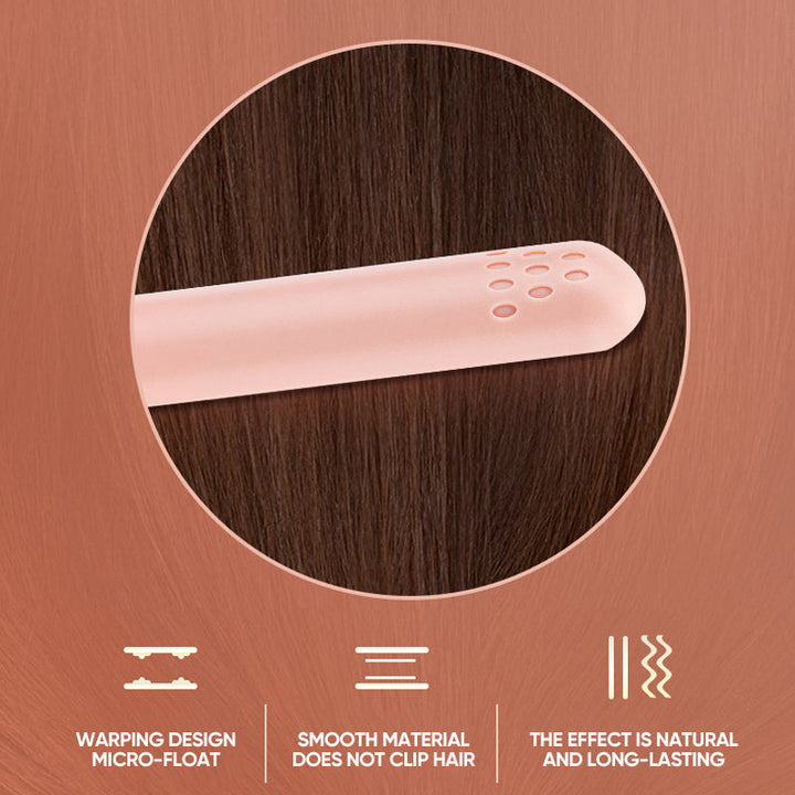 Handheld USB hair straightener and curler, perfect for quick touch-ups and international travel.