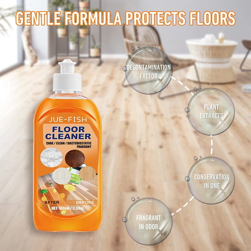 Eco-friendly plant-based floor cleaner for home & kitchen, leaving a fresh lemon scent and streak-free finish.