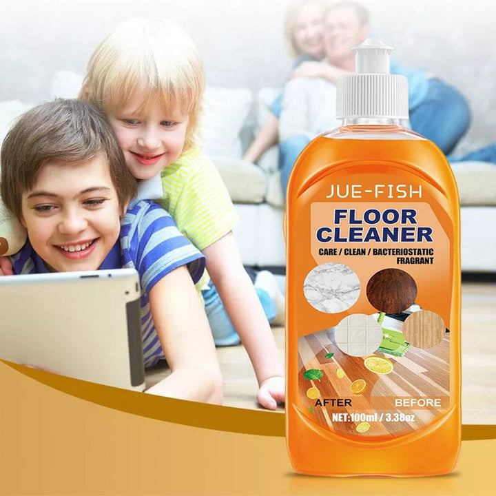 Close-up of sparkling clean floor after using the powerful lemon-scented, plant-based floor cleaner.