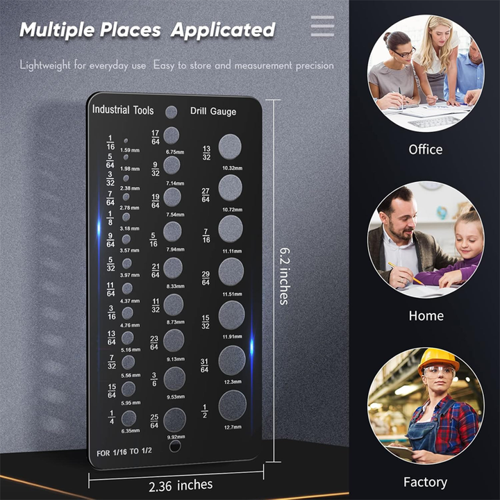 Precision Drill Bit Measurement Gauge Tool for accurate diameter identification