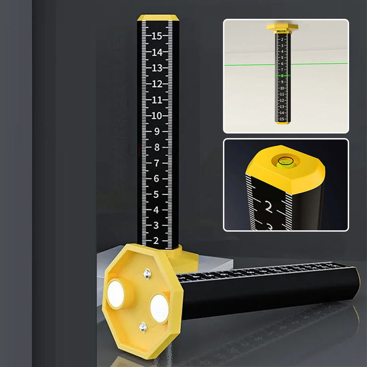 Magnetic level tool demonstrating strong grip on a metal ceiling grid during installation.