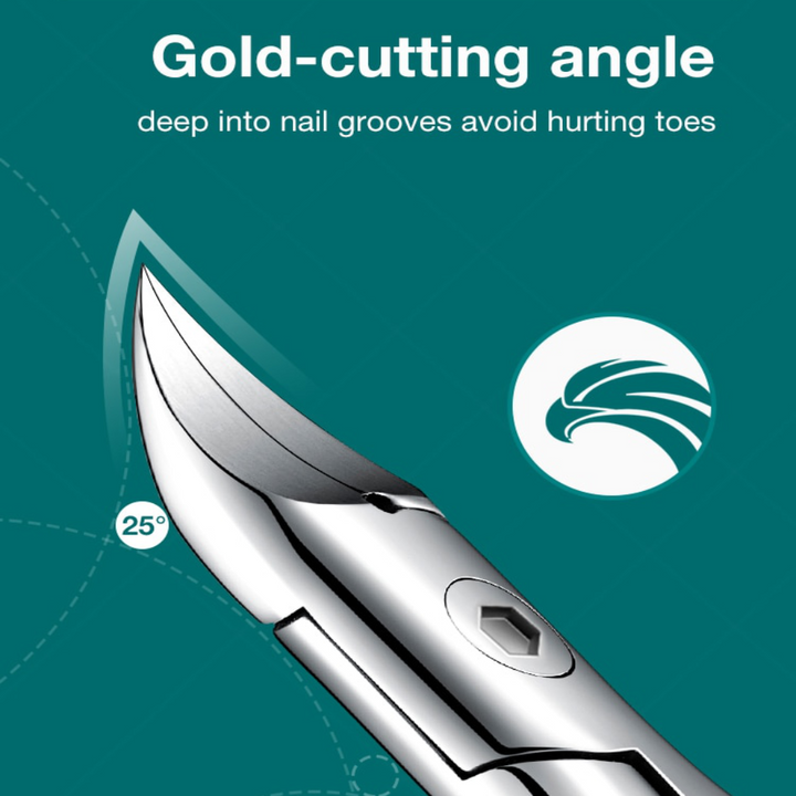 Premium stainless steel toenail clipper for thick nails. Ergonomic design ensures comfortable foot care & grooming for seniors.