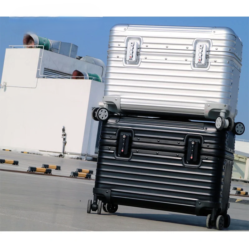 Premium unisex aluminum hardshell luggage, magnesium frame. Durable travel suitcase with secure TSA lock.