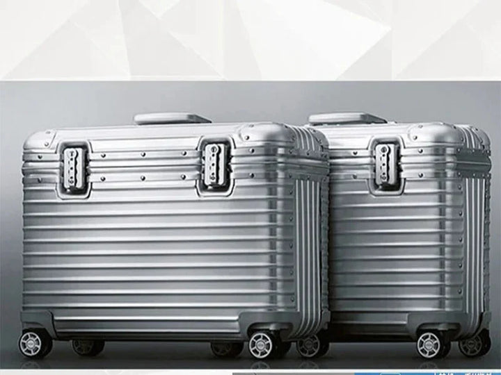 Durable magnesium alloy frame aluminum hardshell suitcase, ideal for frequent traveler, secure & robust.