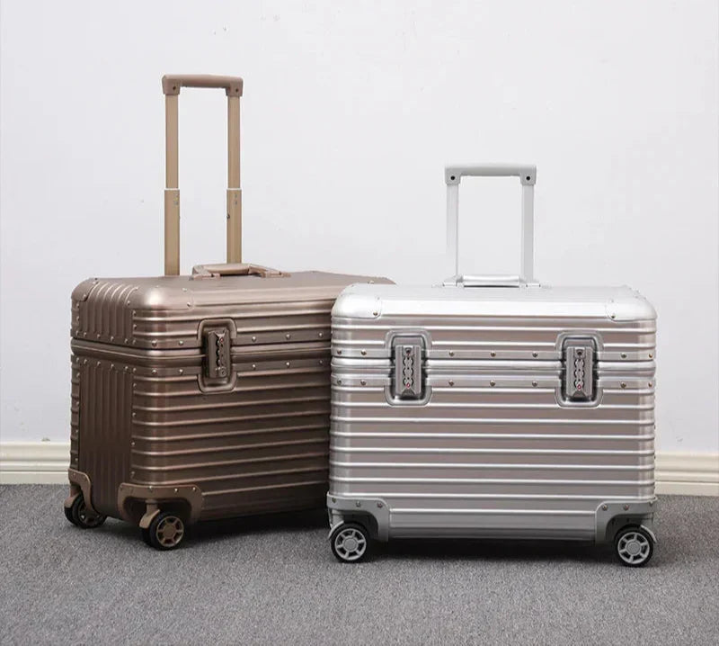 High-quality premium aluminum hardshell suitcase, unisex design. Secure and smooth travel luggage.