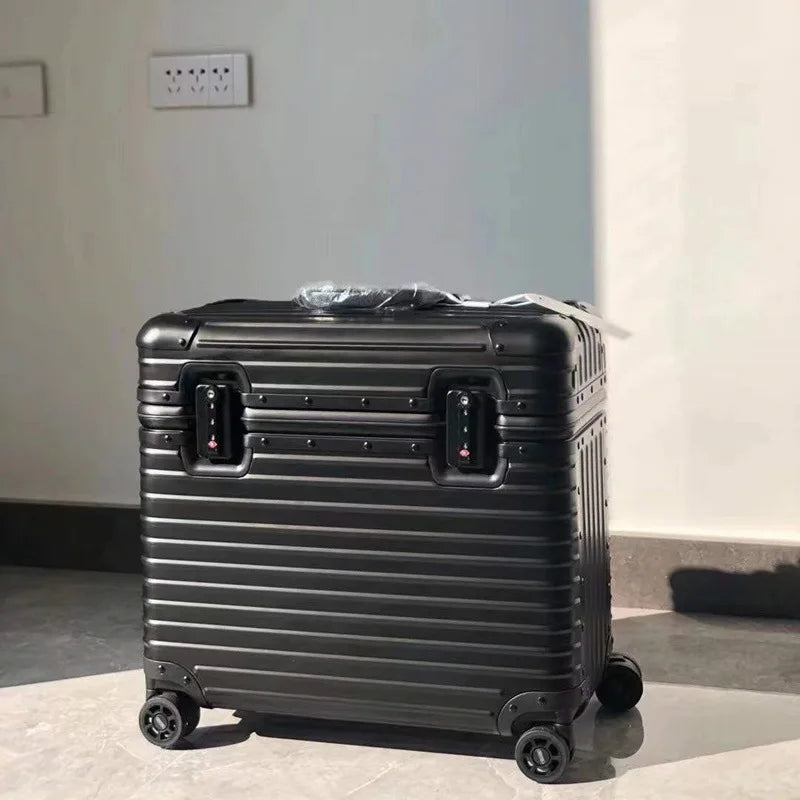Unisex premium aluminum hardshell luggage suitcase for secure, stylish, and smooth travel experiences.