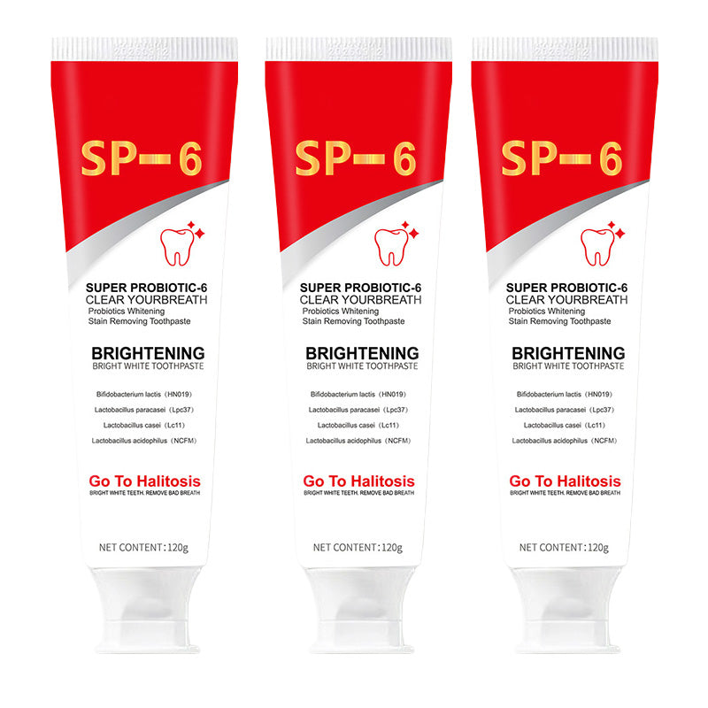 Close-up of the fresh breath seal on probiotic whitening toothpaste, guaranteeing freshness.