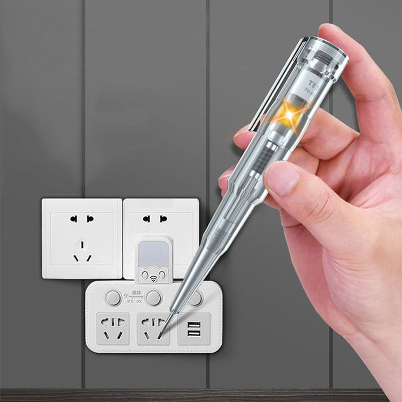 Voltage tester pen showing LED indication, a key electrical tool for DIY enthusiasts