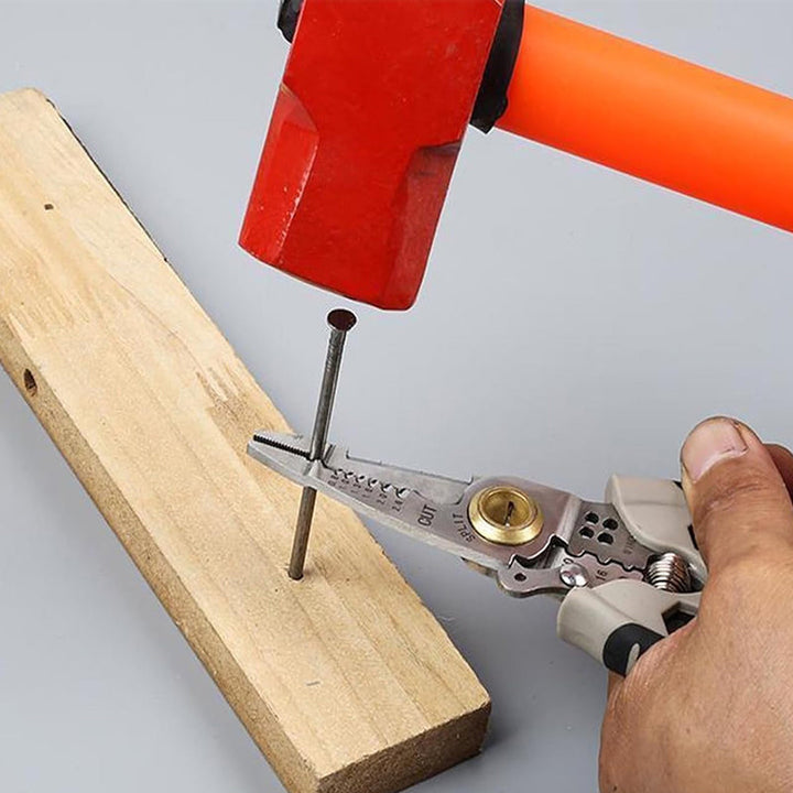 Ergonomic multi-tool wire stripper, ideal for professional electricians and home improvement tasks, utility gadget.