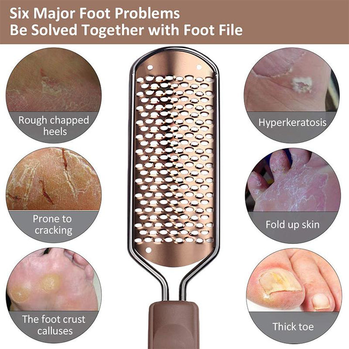 Professional foot file and callus remover for smooth feet, a key pedicure tool for personal care.
