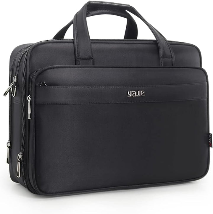 Professional men's canvas laptop briefcase, ideal for business and office, with ample space for essentials.