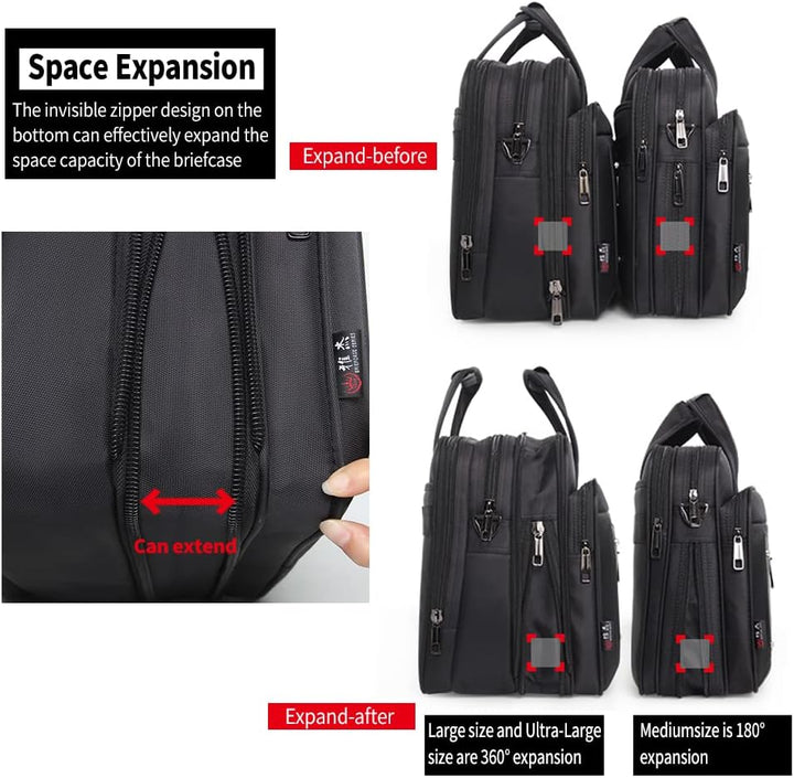Durable men's canvas laptop briefcase, a professional business tote bag for work, travel, and organization.