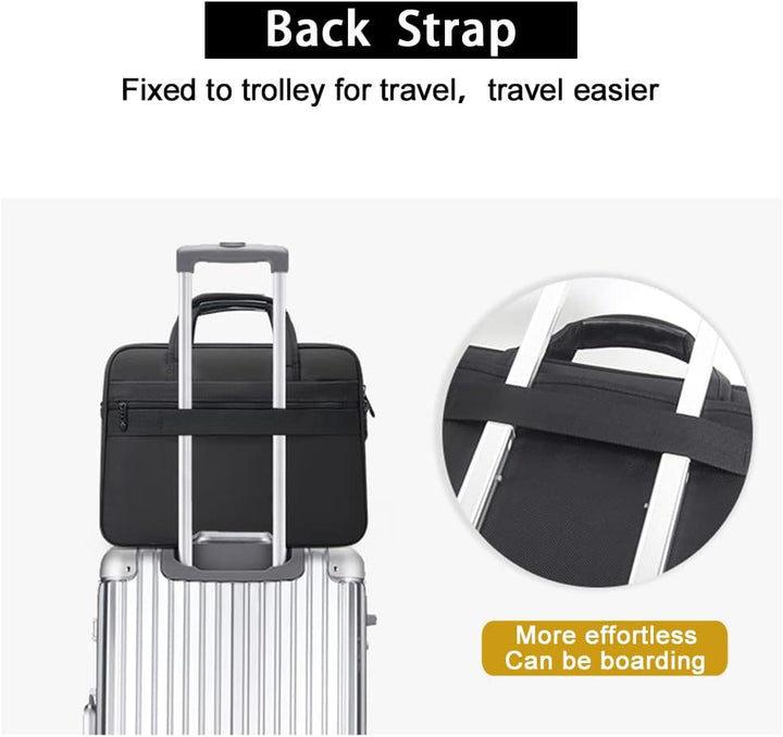 Organized men's canvas business bag, a professional laptop briefcase for easy daily commute and office needs.