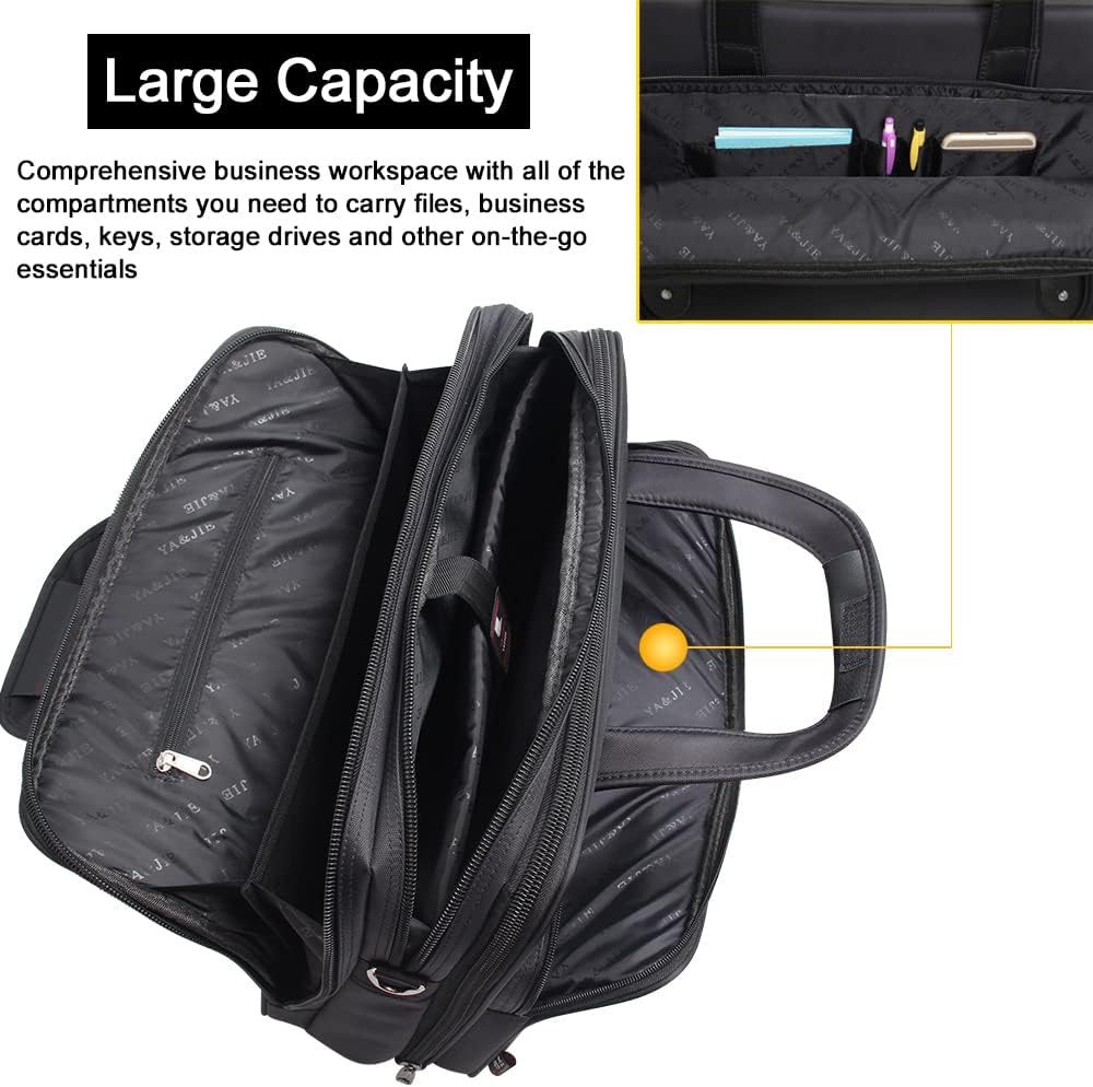 Essential men's work bag, a professional canvas laptop briefcase and business tote for all office accessories.