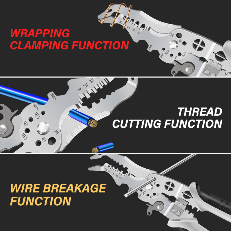 Ergonomic handle of the elbow wire stripper designed for a secure grip during prolonged professional use.