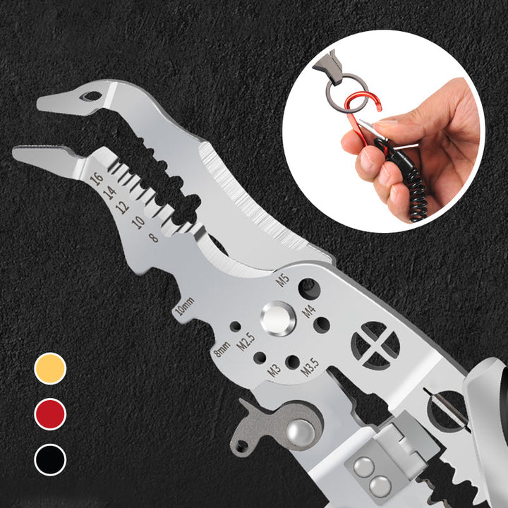 A sturdy professional multi-function elbow wire stripper, an indispensable electrical and crimping tool.