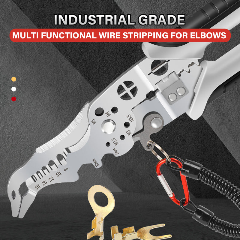 Professional-grade elbow wire stripper, a versatile hand tool for electricians and DIY enthusiasts.