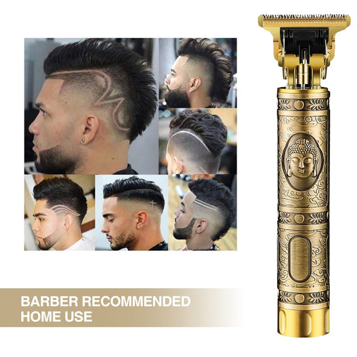 Professional rechargeable hair trimmer for men, cordless grooming tool with sharp blades